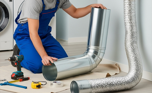 Residential laundry air duct replacement